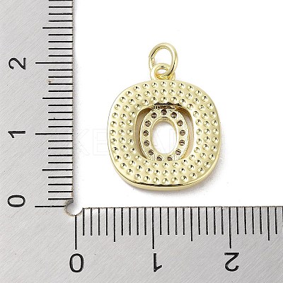 Rack Plating Brass Micro Pave Clear Cubic Zirconia Pendants KK-E102-33G-O-1