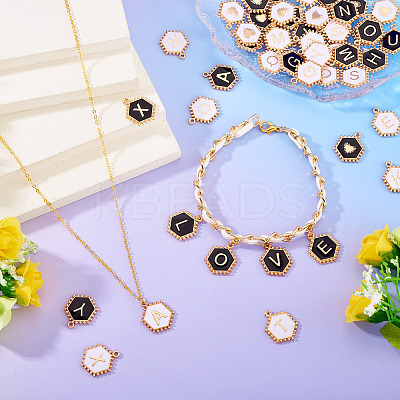 52Pcs 2 Colors Alloy Enamel Pendants ENAM-TA0002-97B-1