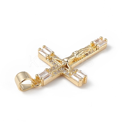 Rack Plating Brass Micro Pave Cubic Zirconia Pendants KK-F848-10G-1