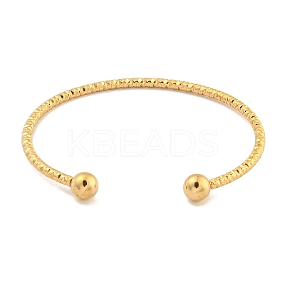 Ion Plating(IP) Textured 304 Stainless Steel Cuff Bangles BJEW-P331-11G-1