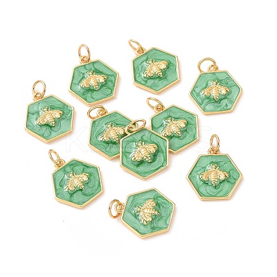 Rack Plating Brass Enamel Pendants KK-H431-10G-1