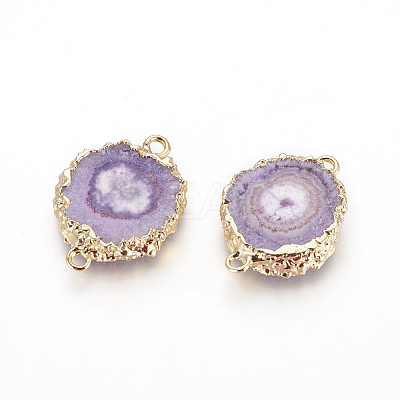 Natural Dyed Quartz Links connectors G-P399-A05-1