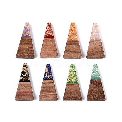 Opaque Resin and Walnut Wood Pendants RESI-T060-01M-1