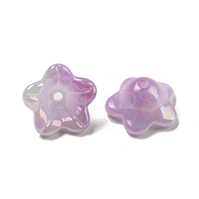 Iridescent Acrylic Bead Caps OACR-C021-08F-1