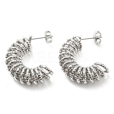 Non-Tarnish 304 Stainless Steel Spiral Stud Earrings EJEW-B023-20P-1