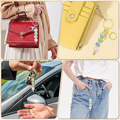 4Pcs 2 Colors Alloy Bar Beadable Keychain for Jewelry Making DIY Crafts KEYC-CJ0001-08-1