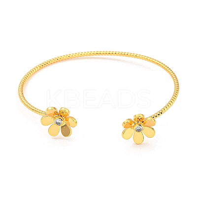 Clear Cubic Zirconia Cuff Bangles LS-BJEW-P305-05G-1