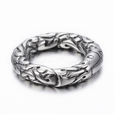 316 Surgical Stainless Steel Textured Spring Gate Rings STAS-K153-A-59AS-1