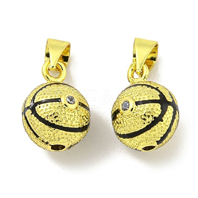 Rack Plating Brass Micro Pave Clear Cubic Zirconia Pendants KK-S091-17-1
