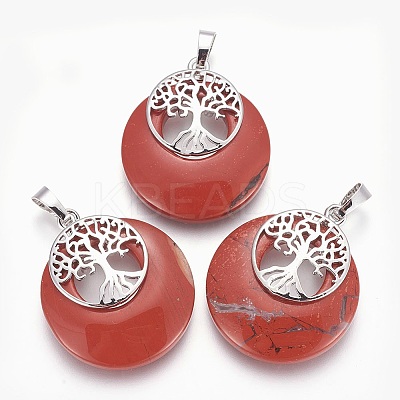 Natural Red Jasper Pendants G-F573-C16-1