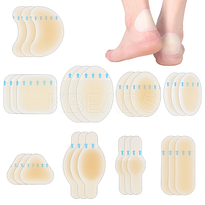 18Pcs 9 Styles Silicone Heelpiece Adhesive Pads AJEW-AR0004-88-1