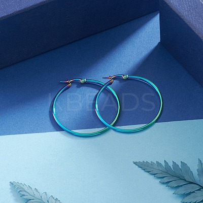 304 Stainless Steel Big Hoop Earrings EJEW-F105-06M-1