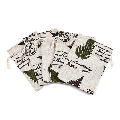 Polycotton(Polyester Cotton) Packing Pouches Drawstring Bags ABAG-T006-A14-1
