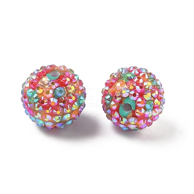 Round Resin Rhinestone Beads OACR-Z035-02C-1