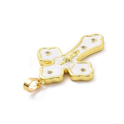 Eco-friendly Rack Plating Brass Micro Pave Cubic Zirconia Pendants KK-F843-20-1