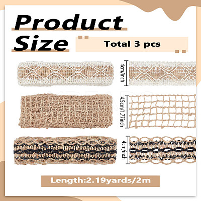 3 Bundles 3 Style Burlap Ribbon OCOR-LP0003-14-1
