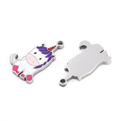 304 Stainless Steel Enamel Charms STAS-L022-289P-1