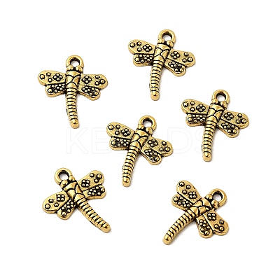 Tibetan Style Dragonfly Alloy Pendants TIBEP-A718-AG-NR-1