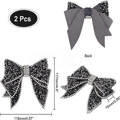 2Pcs Resin Rhinestone Bowknot Shoes Charms FIND-CA0004-74-1