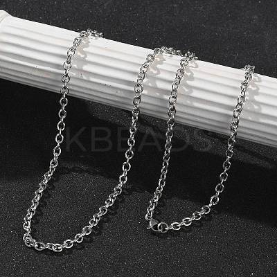 304 Stainless Steel Cable Chain Necklaces for Women Men STAS-M102-69P-1