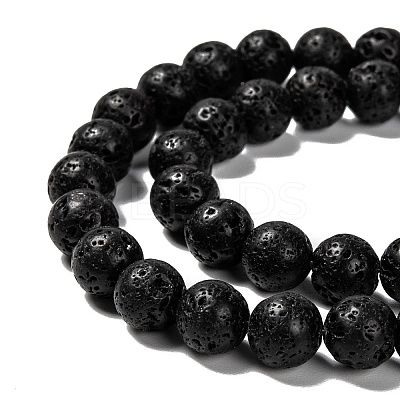 Natural Lava Rock Round Bead Strands LS-G-M169-8mm-03-1