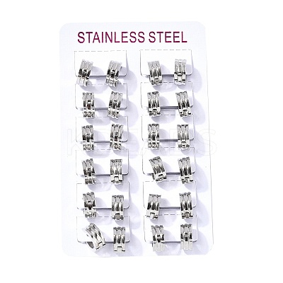 304 Stainless Steel Hoop Earrings EJEW-L302-01P-1
