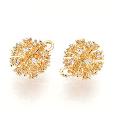 Brass Micro Pave Cubic Zirconia Charms KK-N261-82G-1