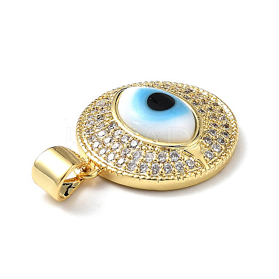 Real 18K Gold Plated Brass Clear Cubic Zirconia Pendants ZIRC-L102-12G-09-1