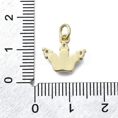 Brass Micro Pave Clear Cubic Zirconia Crown Charms KK-V010-27G-1