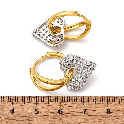 Brass Micro Pave Clear Cubic Zirconia Hoop Earrings EJEW-D322-08PG-02-1