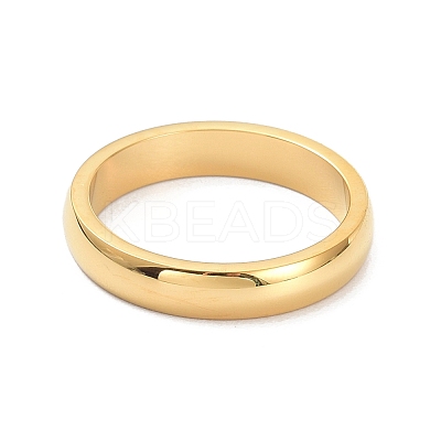 4mm Polished Plain Dome Finger Ring for Girl Women RJEW-C012-06E-G-1