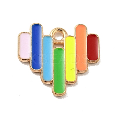 Rainbow Color Alloy Enamel Pendants X-ENAM-G208-14KCG-1