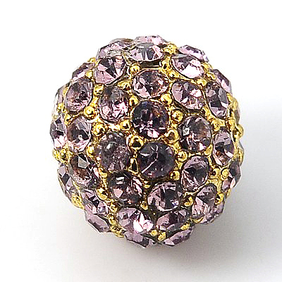 Alloy Rhinestone Beads RB-A034-12mm-G-1