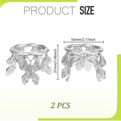 Butterfly Zinc Alloy Crystal Ball Display Bases AJEW-WH0796-07A-1