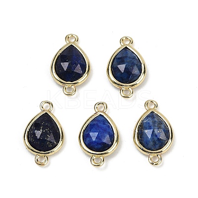 Dyed Natural Lapis Lazuli Faceted Connector Charms G-L514-048P-11-1