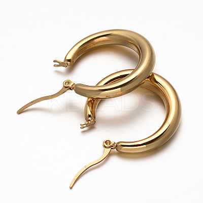 Ring 304 Stainless Steel Hoop Earrings EJEW-O032-09-1