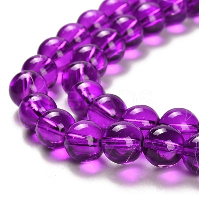 Drawbench Transparent Glass Beads Strands X-GLAD-Q012-10mm-20-1