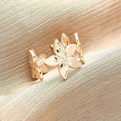 Brass Adjustable Open Cuff Rings for Women RJEW-R021-02G-1