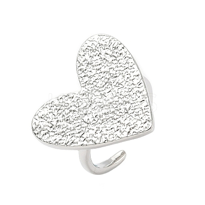 Heart Brass Cuff Rings for Women RJEW-A069-09P-1