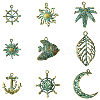 9 Styles Zinc Alloy Pendants FIND-FS0002-71-1