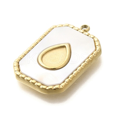 Ion Plating(IP) 304 Stainless Steel Pave Shell Pendants STAS-K263-67G-1