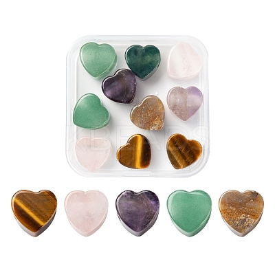 Valentine's Day Theme 10Pcs 5 Style Natural Gemstone European Beads G-LS0001-71-1