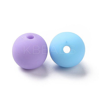 Rubberized Style Acrylic Beads SACR-P018-06A-M-1