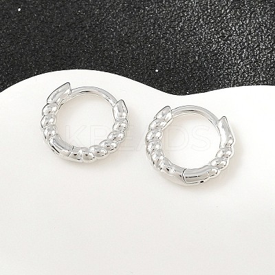 Brass Huggie Hoop Earrings KK-CBA8324-18E-P-1