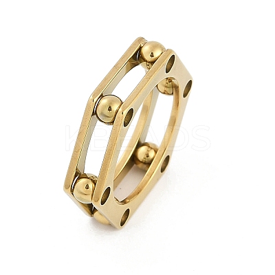 Ion Plating(IP) 304 Stainless Steel Finger Ring for Women RJEW-A052-03A-G02-1