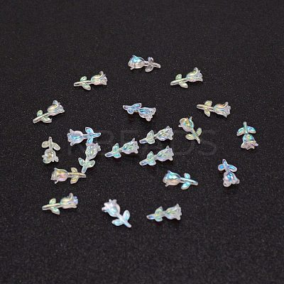 Resin Rose Flower Nail Art Charms MRMJ-WH0079-15-1