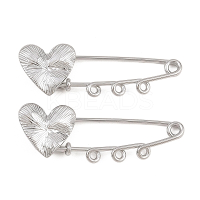 Radiant Heart 304 Stainless Steel Safety Pins Brooch Findings SA-CBA098D-15C-P03-1