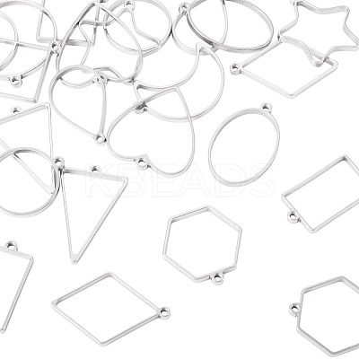 22Pcs 11 Styles 304 Stainless Steel Pendants STAS-TA0003-20-1