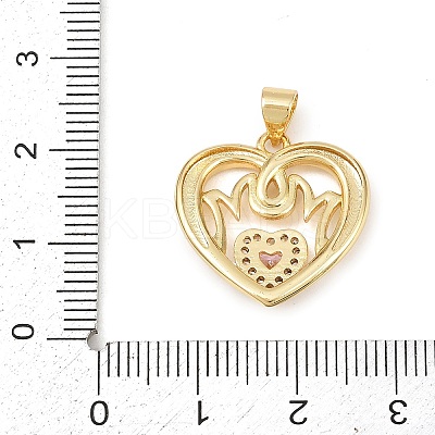 Mother's Day Brass Cubic Zirconia Pendants KK-L251-07G-01-1