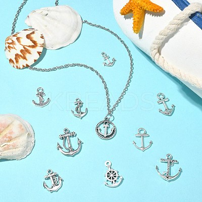 100Pcs 10 Styles Tibetan Style Alloy Charms TIBEP-CJ0001-54-1